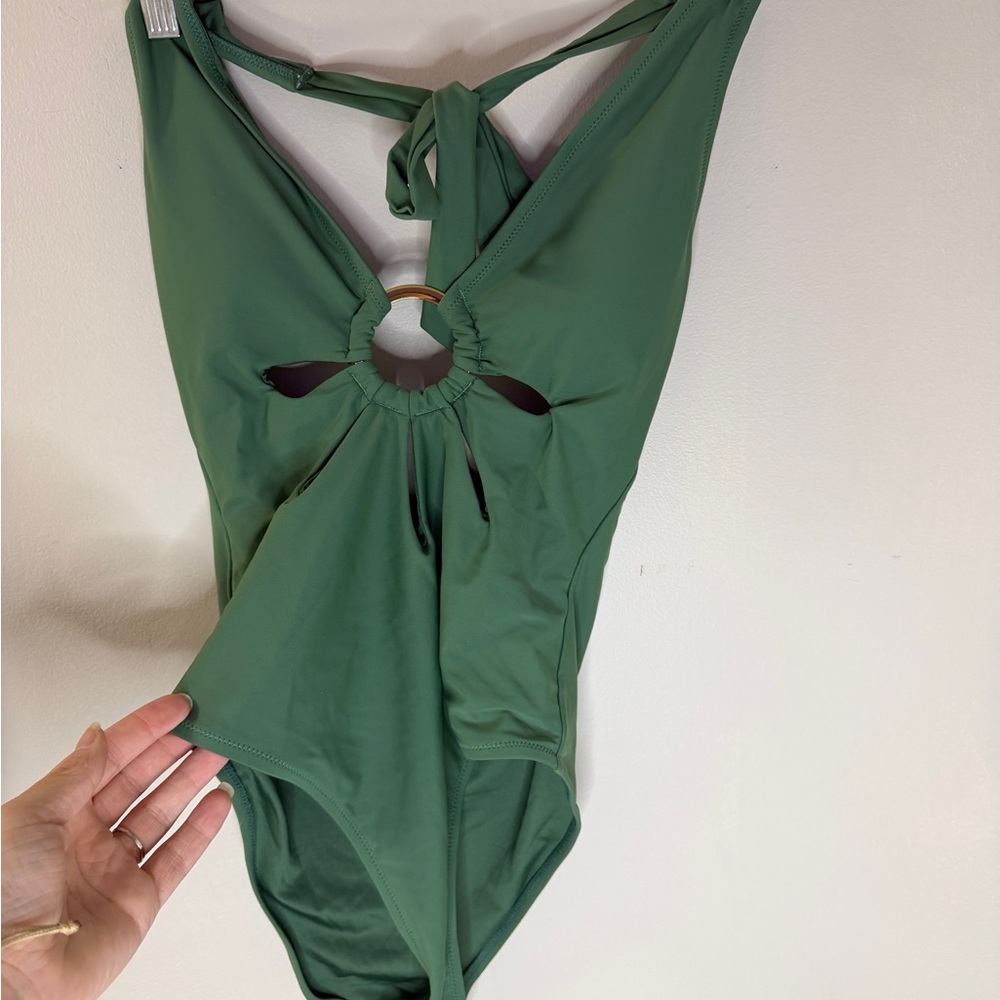 Womens One-Piece Swimsuit - Forest Green